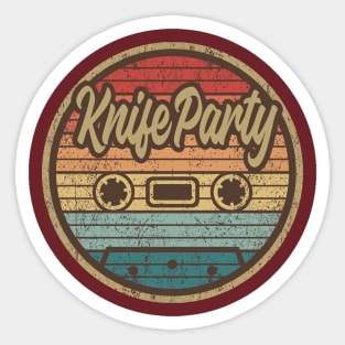 Knife Party Retro Cassette Circle Sticker